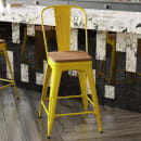 Flash Furniture CH-31320-24GB-YL-PL2T-GG Counter Height Bar Stool w/ Removable Back & Wood Seat - Steel, Yellow thumbnail 3