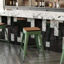 Flash Furniture CH-31320-24-GN-PL2T-GG Counter Height Backless Stool w/ Wood Seat - Steel, Green thumbnail 3