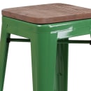 Flash Furniture CH-31320-24-GN-WD-GG Counter Height Backless Bar Stool w/ Wood Seat, Green thumbnail 2