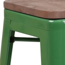 Flash Furniture CH-31320-24-GN-WD-GG Counter Height Backless Bar Stool w/ Wood Seat, Green thumbnail 4