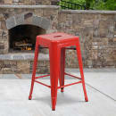 Flash Furniture CH-31320-24-RED-GG Counter Height Backless Bar Stool w/ Metal Seat, Red thumbnail 9