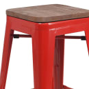 Flash Furniture CH-31320-24-RED-WD-GG Counter Height Backless Bar Stool w/ Wood Seat, Red thumbnail 2