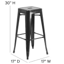 Flash Furniture CH-31320-30-BK-GG Backless Bar Stool w/ Metal Seat, Black thumbnail 2
