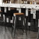 Flash Furniture CH-31320-30-BK-PL2T-GG Backless Bar Stool w/ Wood Seat - Steel, Black thumbnail 3