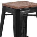 Flash Furniture CH-31320-30-BK-WD-GG Backless Bar Stool w/ Wood Seat, Black thumbnail 4