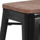 Flash Furniture CH-31320-30-BK-WD-GG Backless Bar Stool w/ Wood Seat, Black thumbnail 6