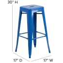 Flash Furniture CH-31320-30-BL-GG Backless Bar Stool w/ Metal Seat, Blue thumbnail 2