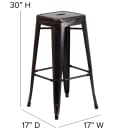 Flash Furniture CH-31320-30-BQ-GG Backless Bar Stool w/ Metal Seat, Black Antique Gold thumbnail 2