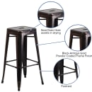 Flash Furniture CH-31320-30-BQ-GG Backless Bar Stool w/ Metal Seat, Black Antique Gold thumbnail 3