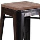 Flash Furniture CH-31320-30-BQ-WD-GG Backless Bar Stool w/ Wood Seat, Black Antique Gold thumbnail 4