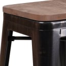 Flash Furniture CH-31320-30-BQ-WD-GG Backless Bar Stool w/ Wood Seat, Black Antique Gold thumbnail 6