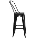 Flash Furniture CH-31320-30GB-BK-GG Bar Stool w/ Curved Back & Metal Seat, Black thumbnail 4
