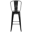 Flash Furniture CH-31320-30GB-BK-GG Bar Stool w/ Curved Back & Metal Seat, Black thumbnail 6