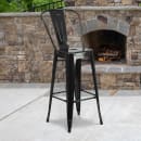 Flash Furniture CH-31320-30GB-BK-GG Bar Stool w/ Curved Back & Metal Seat, Black thumbnail 9