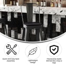 Flash Furniture CH-31320-30GB-BK-PL2B-GG Bar Height Bar Stool w/Removable Back and Wood Seat - Steel, Black thumbnail 5