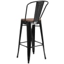 Flash Furniture CH-31320-30GB-BK-WD-GG Bar Stool w/ Curved Back & Wood Seat, Black thumbnail 4
