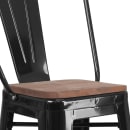 Flash Furniture CH-31320-30GB-BK-WD-GG Bar Stool w/ Curved Back & Wood Seat, Black thumbnail 7