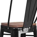 Flash Furniture CH-31320-30GB-BK-WD-GG Bar Stool w/ Curved Back & Wood Seat, Black thumbnail 8