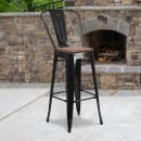 Flash Furniture CH-31320-30GB-BK-WD-GG Bar Stool w/ Curved Back & Wood Seat, Black thumbnail 9
