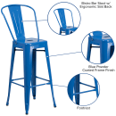 Flash Furniture CH-31320-30GB-BL-GG Bar Stool w/ Curved Back & Metal Seat, Blue thumbnail 3