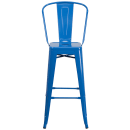 Flash Furniture CH-31320-30GB-BL-GG Bar Stool w/ Curved Back & Metal Seat, Blue thumbnail 6