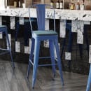 Flash Furniture CH-31320-30GB-BL-PL2C-GG Bar Height Bar Stool w/Removable Back and Wood Seat - Steel, Blue thumbnail 3