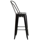 Flash Furniture CH-31320-30GB-BQ-GG Bar Stool w/ Curved Back & Metal Seat, Black Antique Gold thumbnail 6