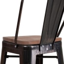 Flash Furniture CH-31320-30GB-BQ-WD-GG Bar Stool w/ Curved Back & Wood Seat, Black Antique Gold thumbnail 8