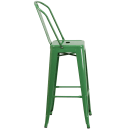Flash Furniture CH-31320-30GB-GN-GG Bar Stool w/ Curved Back & Metal Seat, Green thumbnail 4