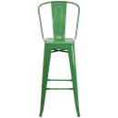 Flash Furniture CH-31320-30GB-GN-GG Bar Stool w/ Curved Back & Metal Seat, Green thumbnail 6