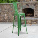 Flash Furniture CH-31320-30GB-GN-GG Bar Stool w/ Curved Back & Metal Seat, Green thumbnail 9