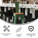 Flash Furniture CH-31320-30GB-GN-PL2T-GG Bar Height Bar Stool w/Removable Back and Wood Seat - Steel, Green thumbnail 5