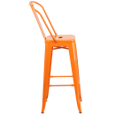 Flash Furniture CH-31320-30GB-OR-GG Bar Stool w/ Curved Back & Metal Seat, Orange thumbnail 4