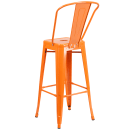 Flash Furniture CH-31320-30GB-OR-GG Bar Stool w/ Curved Back & Metal Seat, Orange thumbnail 5