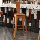 Flash Furniture CH-31320-30GB-OR-PL2T-GG Bar Height Bar Stool w/Removable Back and Wood Seat - Steel, Orange thumbnail 3