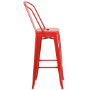 Flash Furniture CH-31320-30GB-RED-GG Bar Stool w/ Curved Back & Metal Seat, Red thumbnail 4