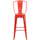 Flash Furniture CH-31320-30GB-RED-GG Bar Stool w/ Curved Back & Metal Seat, Red thumbnail 6