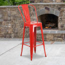 Flash Furniture CH-31320-30GB-RED-GG Bar Stool w/ Curved Back & Metal Seat, Red thumbnail 9