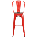 Flash Furniture CH-31320-30GB-RED-WD-GG Bar Stool w/ Curved Back & Wood Seat, Red thumbnail 4