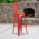 Flash Furniture CH-31320-30GB-RED-WD-GG Bar Stool w/ Curved Back & Wood Seat, Red thumbnail 5