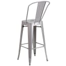 Flash Furniture CH-31320-30GB-SIL-GG Bar Stool w/ Curved Back & Metal Seat, Silver thumbnail 5