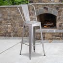 Flash Furniture CH-31320-30GB-SIL-GG Bar Stool w/ Curved Back & Metal Seat, Silver thumbnail 9
