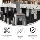 Flash Furniture CH-31320-30GB-SIL-PL2G-GG Bar Height Bar Stool w/Removable Back and Wood Seat - Steel, Silver thumbnail 5