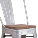 Flash Furniture CH-31320-30GB-SIL-WD-GG Bar Stool w/ Curved Back & Wood Seat, Silver thumbnail 7