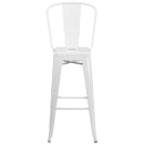 Flash Furniture CH-31320-30GB-WH-GG Bar Stool w/ Curved Back & Metal Seat, White thumbnail 6