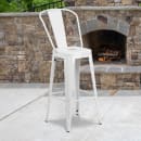 Flash Furniture CH-31320-30GB-WH-GG Bar Stool w/ Curved Back & Metal Seat, White thumbnail 9