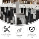 Flash Furniture CH-31320-30GB-WH-PL2G-GG Bar Height Bar Stool w/Removable Back and Wood Seat - Steel, White thumbnail 5