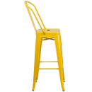 Flash Furniture CH-31320-30GB-YL-GG Bar Stool w/ Curved Back & Metal Seat, Yellow thumbnail 4