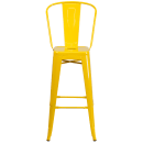 Flash Furniture CH-31320-30GB-YL-GG Bar Stool w/ Curved Back & Metal Seat, Yellow thumbnail 6