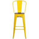 Flash Furniture CH-31320-30GB-YL-WD-GG Bar Stool w/ Curved Back & Wood Seat, Yellow thumbnail 4
